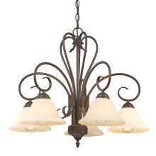 Golden 8606-D5 RBZ-TEA - Wry Lighting Homestead 5-light Chandelier in Rubbed Bronze
